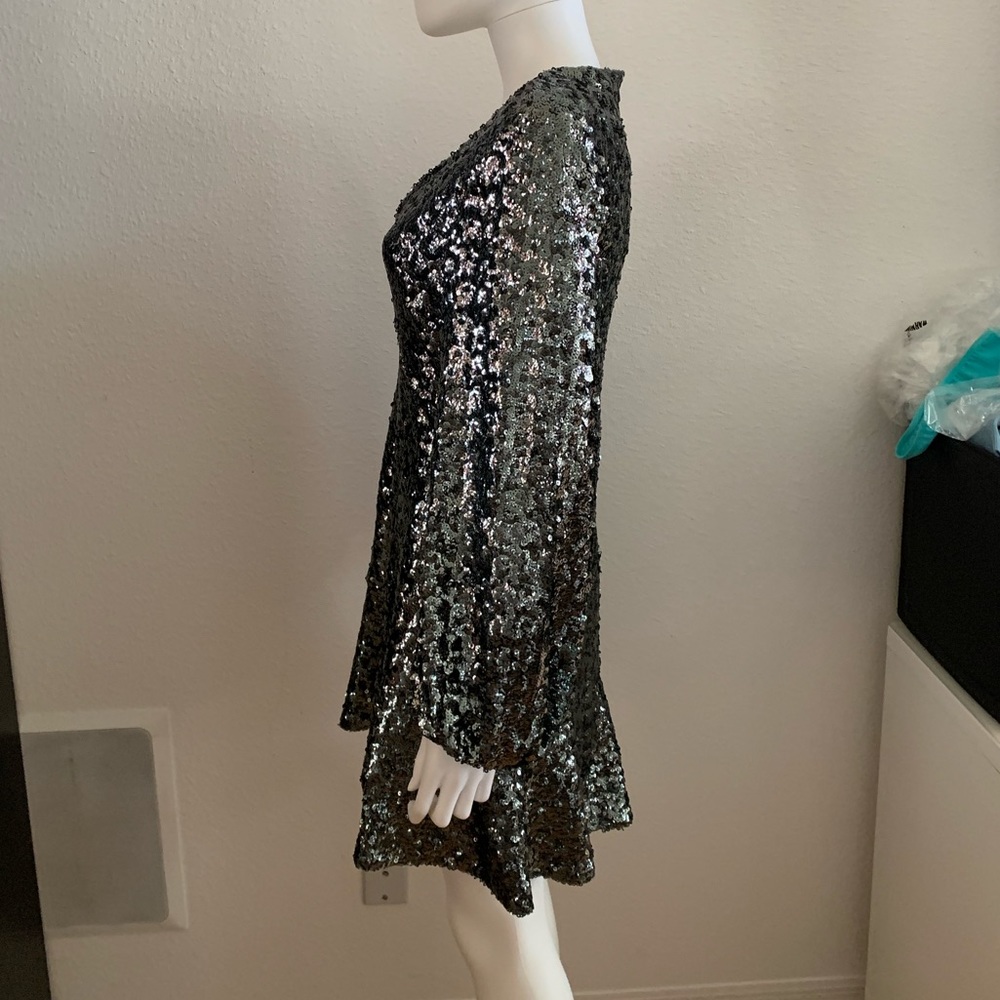 ALEXIS *Renada* gunmetal sequin party dress L - Picture 3 of 6